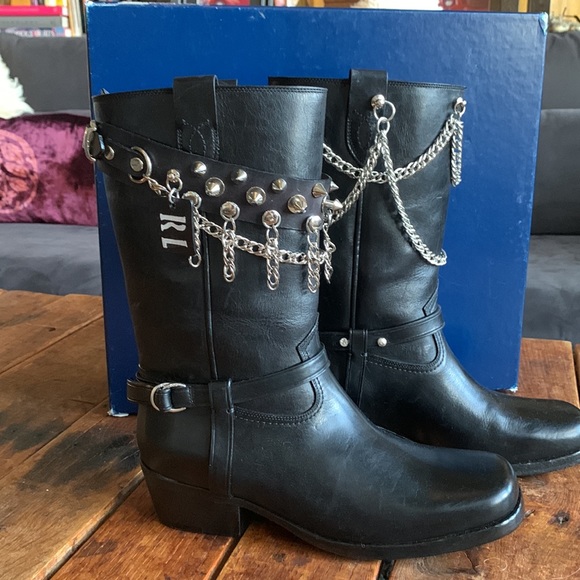 Polo Ralph Lauren One of a kind Harness Boot with chain embellishment. - Picture 3 of 12